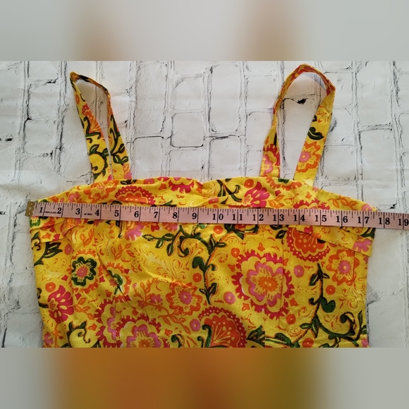 Price Is Firmband of the free Floral Maxi Dress Fuchsia Yellow Orange Pink Green - Picture 10 of 13